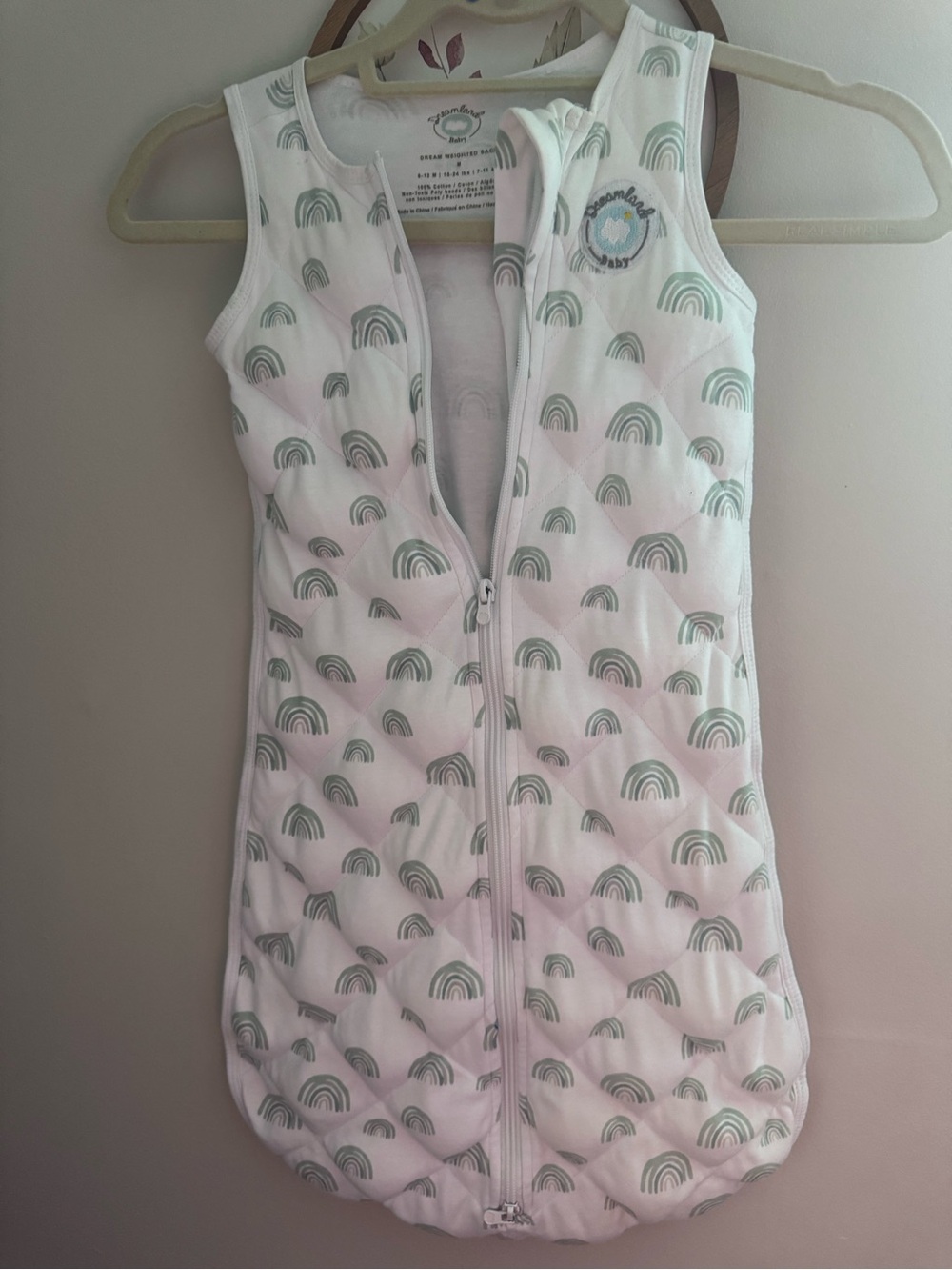 Dreamland baby Sleep Sack with Mint Rainbow Print medium